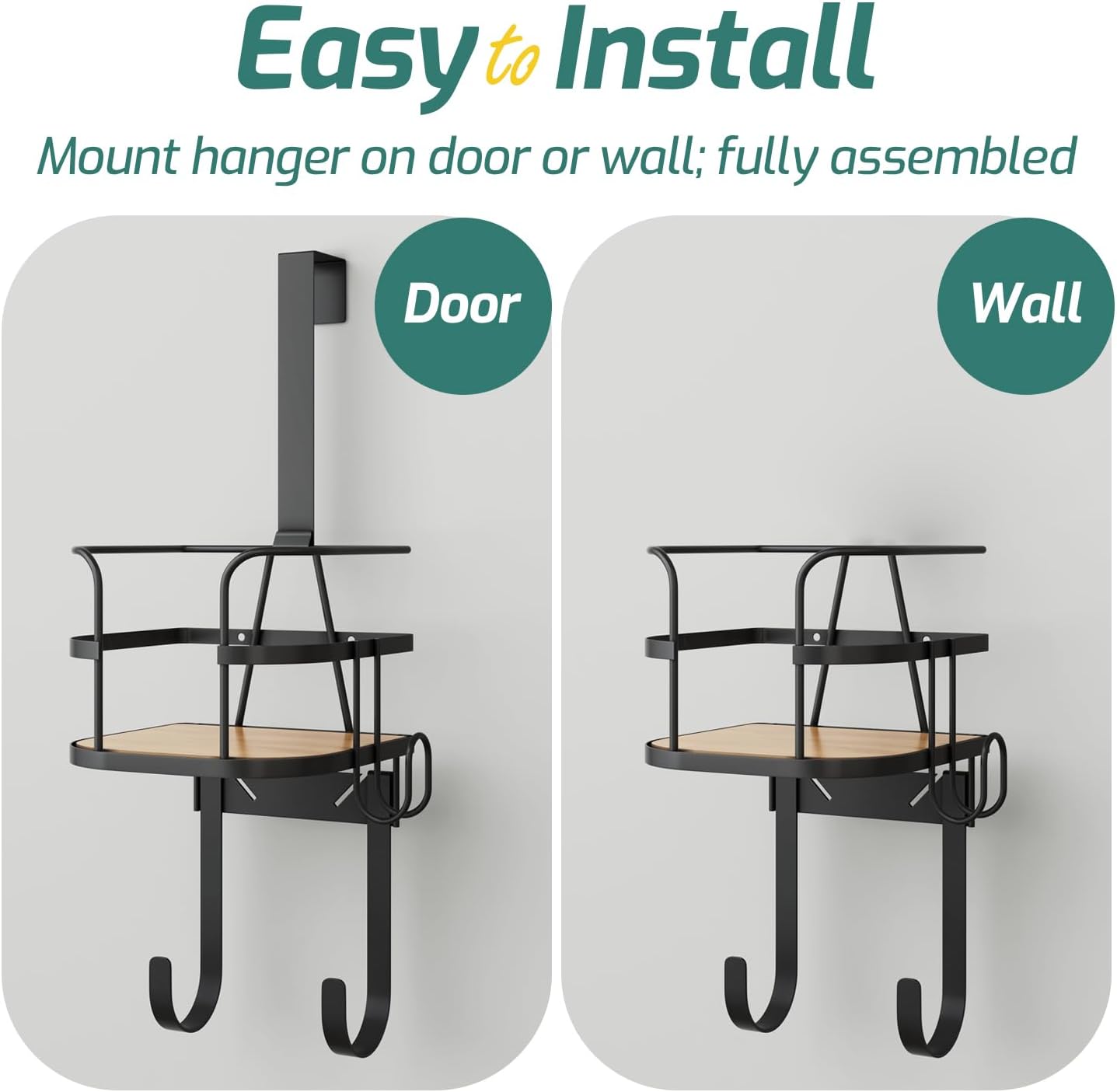 Door Ironing Board Holder with cable holder