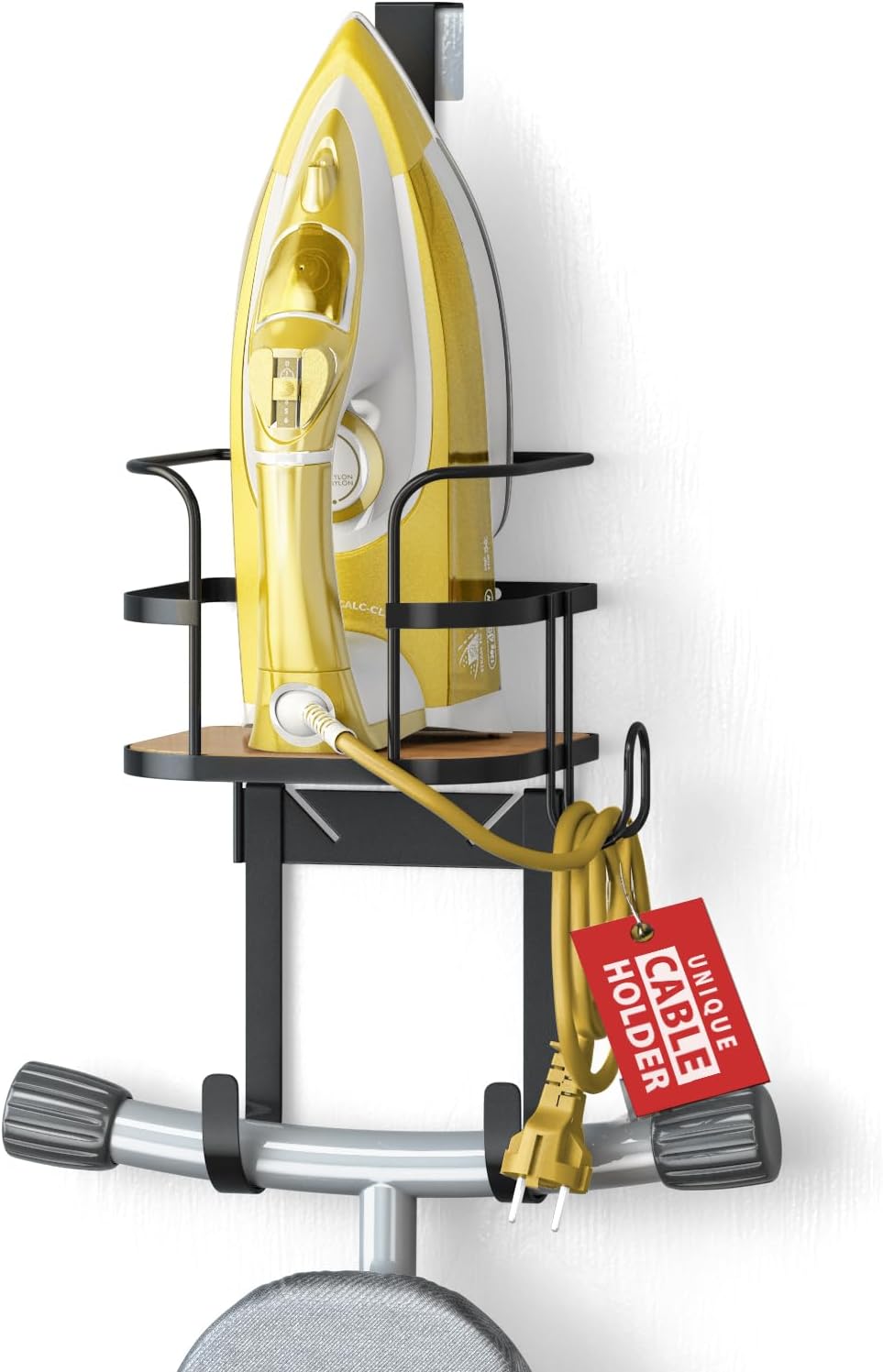 Door Ironing Board Holder with cable holder