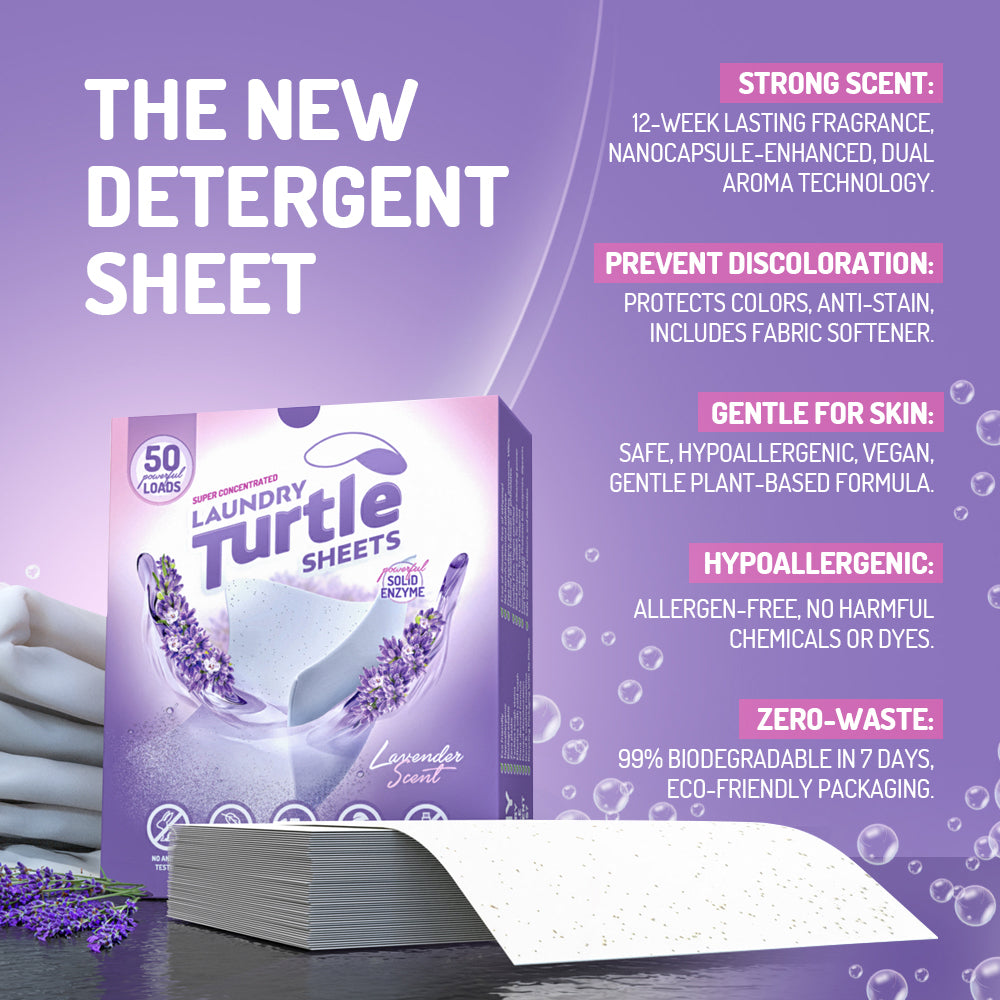 Laundry Turtle Detergent Sheets