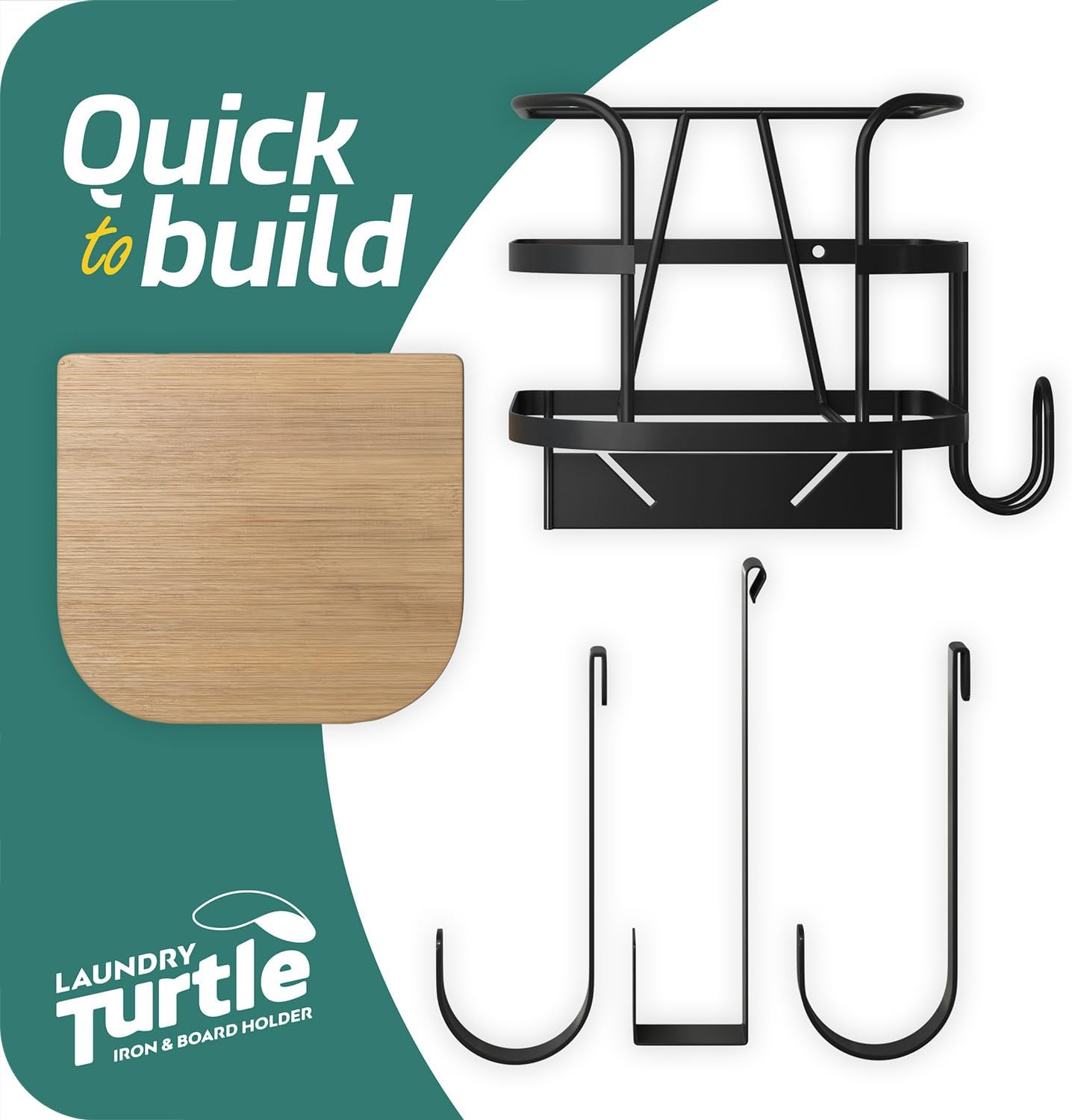 Door Ironing Board Holder with cable holder