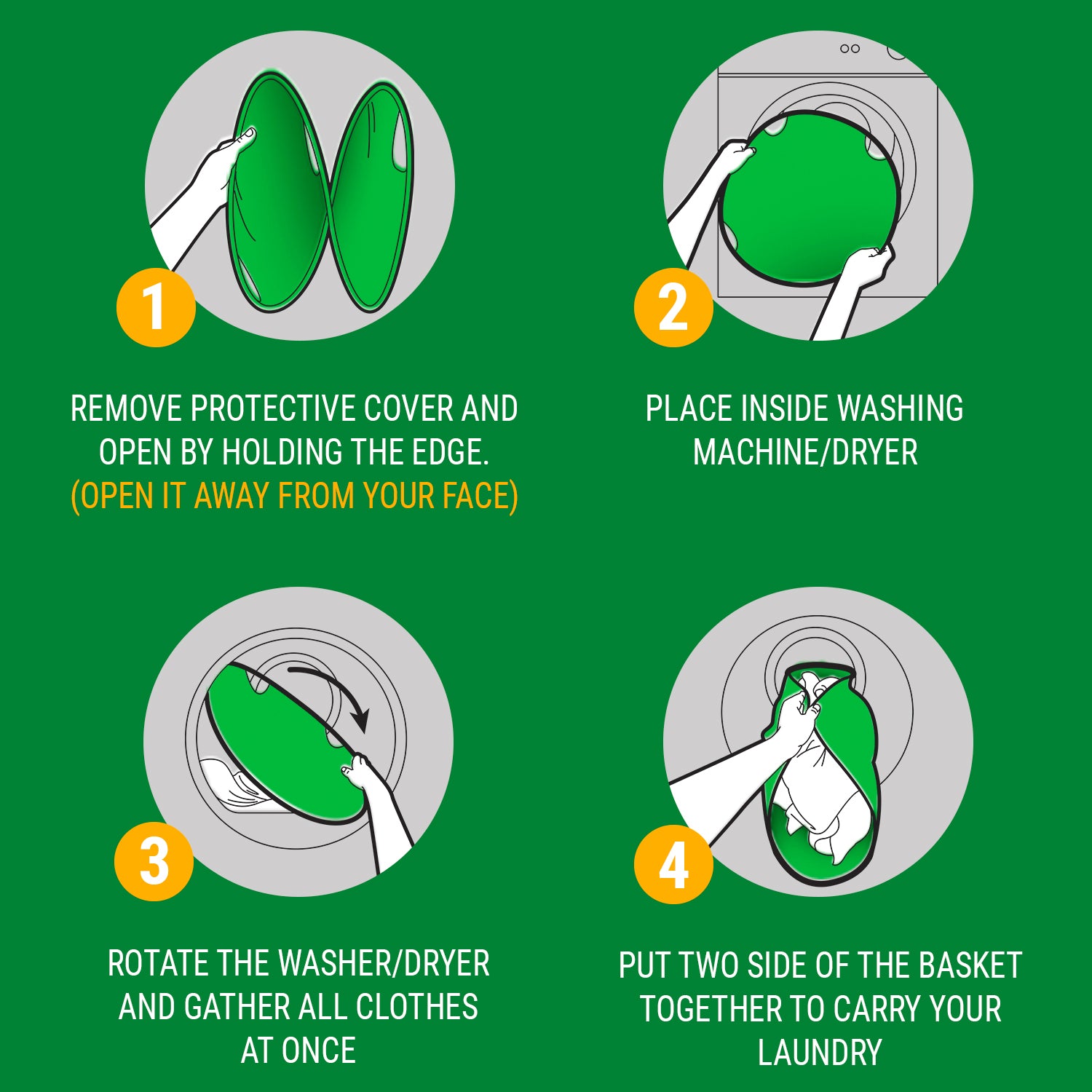 The 4 steps on how to use it and your LaundryTurtle.