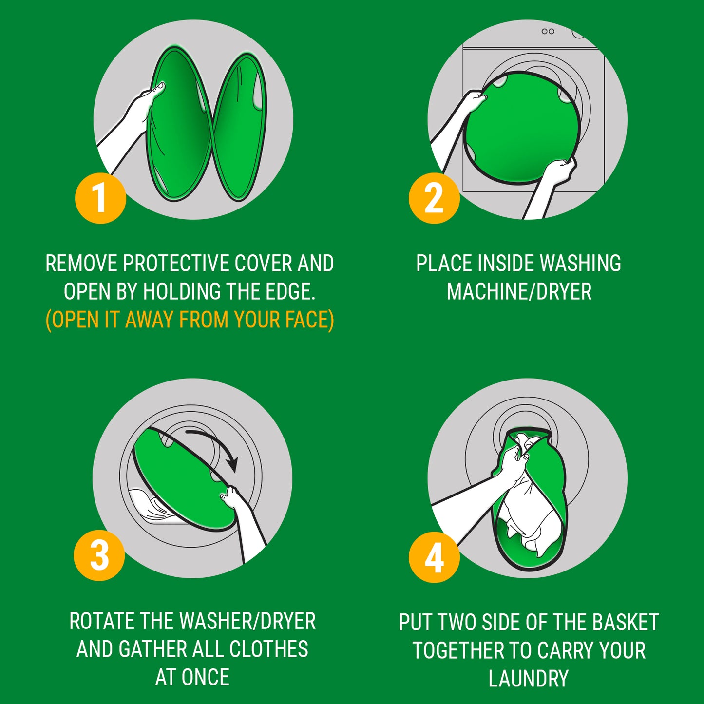 The 4 steps on how to use it and your LaundryTurtle.